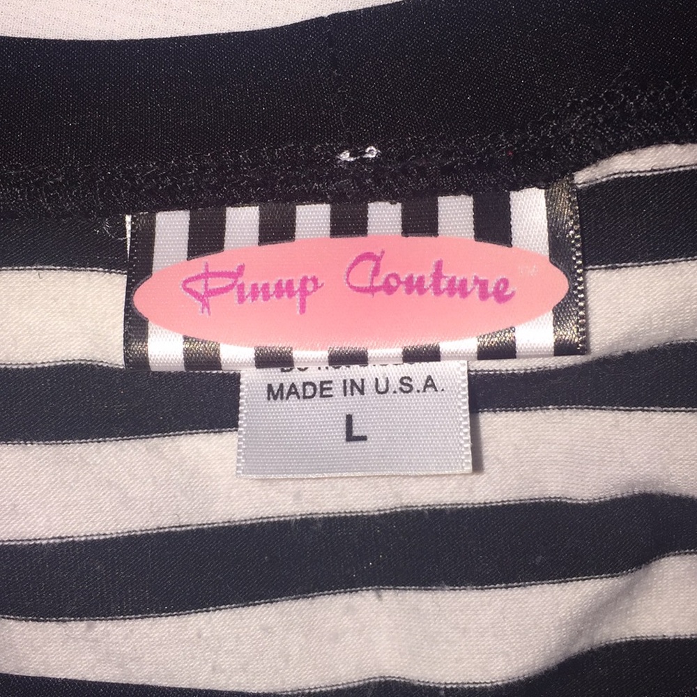 Pinup Couture Black & White Striped Boatneck Top - Picture 4 of 8